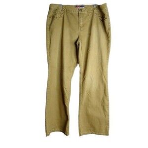 Mwah Bootcut Embellished High Rise Jeans Womens Plus Size 20W Brown